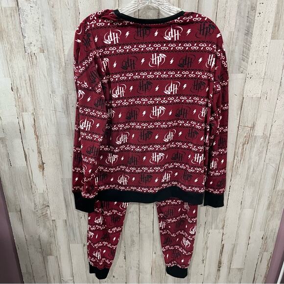 Womens Harry Potter Logos and Lightning Bolts Pajamas Jogger Fleece - Picture 4 of 9